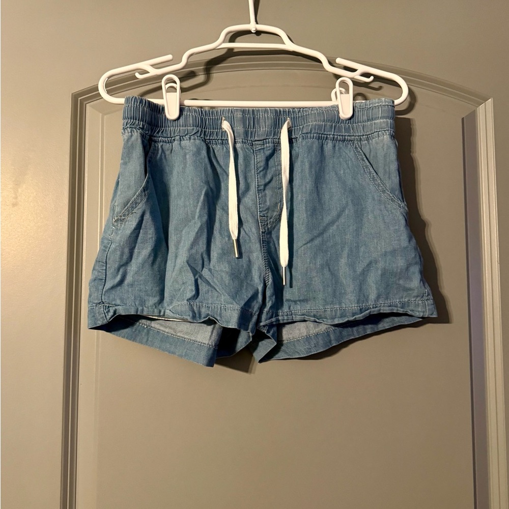 Light Blue Shorts with Drawstring